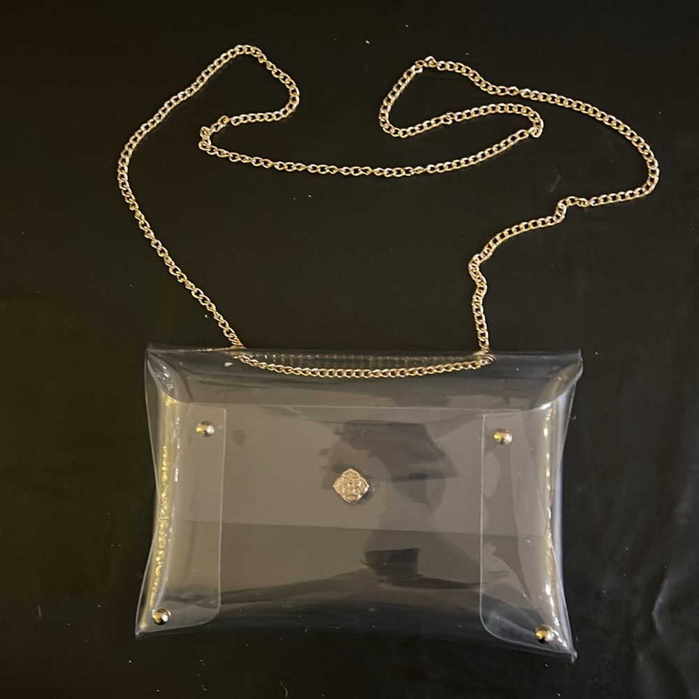 Kendra Scott clear crossbody bag in gold NWOT